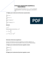 Derivación de Funciones Exponenciales Logarítmicas y Trigonométricas