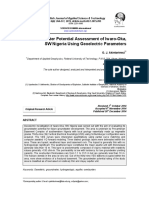 Groundwater Potential Assessment of Iwaro-Oka, SW Nigeria Using Geoelectric Parameters