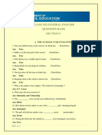 Class Xii General English Question Bank Section-C: 1. The School For Symapthy