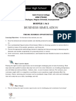 Business Simulation Module 1