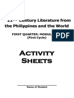 Lit 1st Cycle Activity Sheets