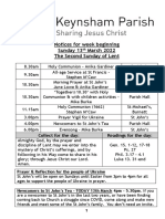 Notices For Week Beginning Sunday 13 March 2022 The Second Sunday of Lent