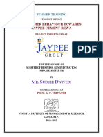 Consumer Behaviour Towards Jaypee Cement