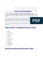 Character Traits List & Examples