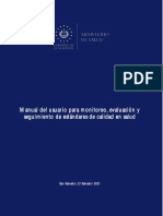 Manual Del Usuario para Monitoreo, Evaluación y Seguimiento de Estándares de Calidad en Salud