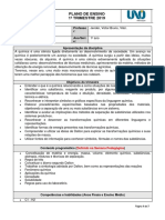 Plano de Ensino - Química - 1 Série - 1º Trimestre (2019)