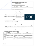 Delhi Public School Bangalore-East Mathematics Geometry Basics (Handout) NAME: - CLASS: V SEC: - DATE