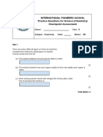 Practice Questions For Science (Chemistry) Checkpoint Assessment