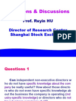 Questions & Discussions: Prof. Ruyin HU