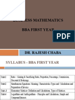 Business Maths - BBA 1yr - Unit 1