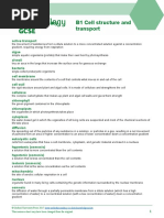 B1 Cell Structure and Transport Glossary: WWW - Oxfordsecondary.co - Uk/acknowledgements