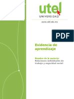 EVIDENCIA de APRENDISAJE Relaciones Individuales de Trabajo y Seguridad Social - Semana 3 - P