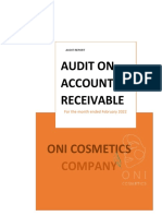 Audit On Accounts Receivable: Oni Cosmetics