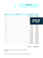 Modele Devis Excel