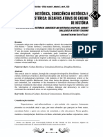 Cultura Histórica, Consciência Histórica E Disciplina Histórica: Desafios Atuais Do Ensino de História