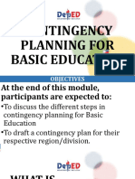 Presentation - Contingency Planning For Basic Education