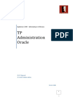 TP Administration Oracle: Ingénieurs 2000 - Informatique Et Réseaux