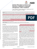 Deriving Pedestrian Risk Index by Vehicle Type and Road Geometry at Midblock Crosswalks Under Heterogeneous Traffic Conditions