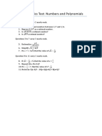 Mathematics Test - 7th and 9th