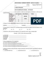 Atividade - Sistema de Numeração Decimal