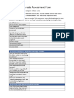 Legitimate Interests Assessment Form