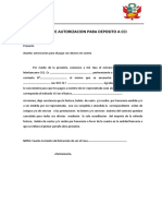 Carta de Autorizacion para Deposito A Cci