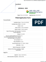 Submitted Application Form