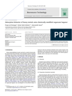 Adsorption Behavior of Heavy Metals Onto Chemically Modi Ed Sugarcane Bagasse