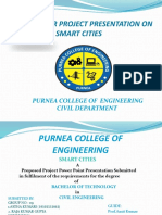 Second Year Project Presentation On Smart Cities: Purnea College of Engineering Civil Department