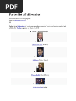 Forbes List of Billionaires