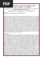 Study On Dissolution of Low Density Polyethylene (LDPE) : S.L. Wong, N. Ngadi, T.A.T. Abdullah