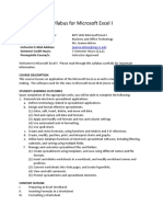 Excel Study Plan