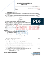 Alcohols, Phenols and Ethers 2nd PUC PYQs