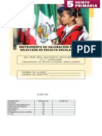 Instrumento de Valoración para La Selección de Escolta Escolar