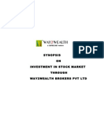 Synopsis ON Investment in Stock Market Through Way2Wealth Brokers PVT LTD