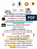 In Memory of LATE SHRI Ramesh Chandra Sharma: Summer Cup Fide Rating Open Chess Tournament 2022