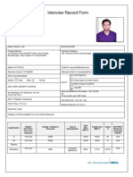 Interview Record Form: Ref No