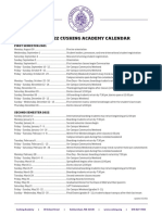 2021-2022 Academic Year Calendar