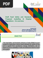 Draft Food Safety and Standards Proposed (Labelling & Display) Regulations - An Overview