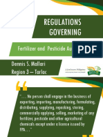 Regulations Governing The Fertilizer and Pesticide Industries