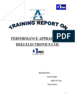 Performance Appraisel at Deki Electronics LTD.: Submitted By:-Neetu Singh Mba Ii Year 0922570031