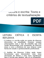 Leitura Crítica, Escrita Reflexiva em Textros