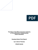 The Role of The Motor Insurance Industry in Preventing and Compensating Road Casualties