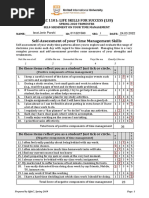 Self-Assessment of Your Time Management Skills: Urc 1101: Life Skills For Success (LSS)