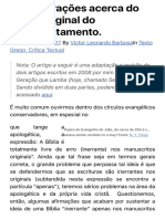 Considerações Acerca Do Texto Original Do Novo Testamento. - Scriptum Est