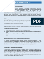 Dúvidas Frequentes - Processo Seletivo 2022