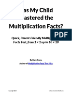 Has My Child Mastered The Multiplication Facts?