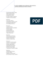 Lista de Candidatos A Jefes Comunales