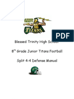 Blessed Trinity High School 8 Grade Junior Titans Football Split 4-4 Defense Manual