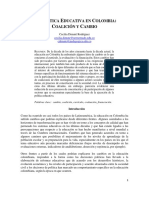 La Política Educativa en Colombia - Coalición y Cambio